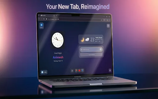GNT: Glass New Tab – Interface Estilo iOS e Dashboard Premium - Screenshot 2