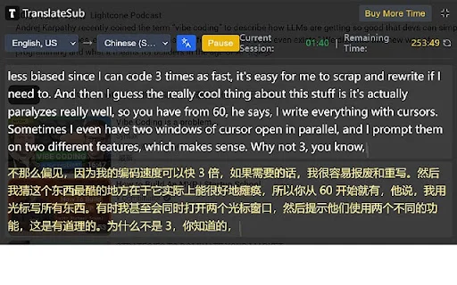 TranslateSub: Legendas em Tempo Real e Tradução para Vídeos - Screenshot 2