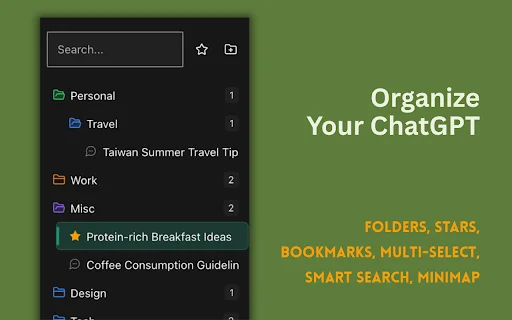 GPT Master Toolkit: Organize o ChatGPT com Pastas e Tags - Screenshot 1