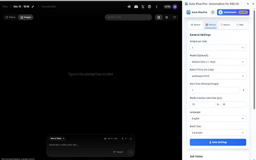 Auto Flow Pro: Automatize Geração de Vídeo no Google Flow Agora - Screenshot 2