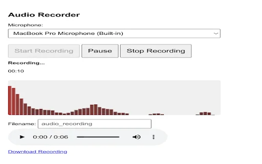 Audio Capture para Chrome: Grave Áudio do Navegador Gratuitamente - Screenshot 1