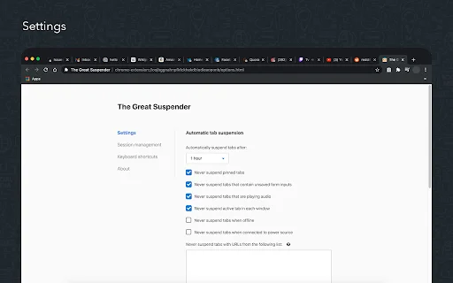 The Great Suspender Reloaded: Economize Memória RAM no Chrome - Screenshot 3
