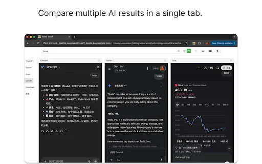 AI Compare: Compare ChatGPT, Gemini e Claude com um clique - Screenshot 2