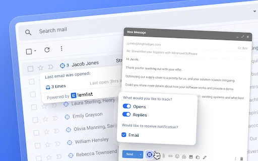 lemlist Extensão: Otimize seu CRM e E-mail no Gmail e HubSpot - Screenshot 5