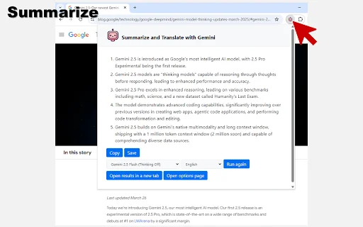 Summarize and Translate with Gemini: Resumos e Traduções Ágeis - Screenshot 1
