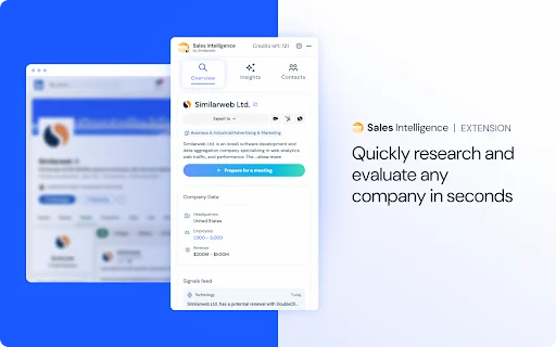 Similarweb Sales Extension: Encontre Leads e E-mails em Segundos - Screenshot 1