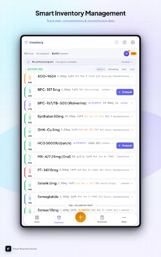 Smart Peptide Tracker: Monitore Seus Peptídeos com Precisão - Screenshot 11