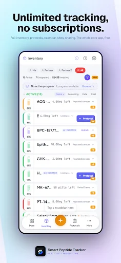 Smart Peptide Tracker: Monitore Seus Peptídeos com Precisão - Screenshot 2