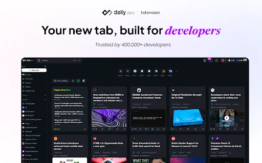 daily.dev: O Feed de Notícias Essencial para Desenvolvedores - Screenshot 1