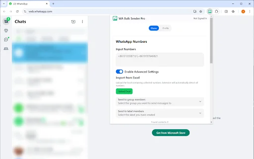 WA Bulk Sender Pro: Envie Mensagens em Massa no WhatsApp - Screenshot 1