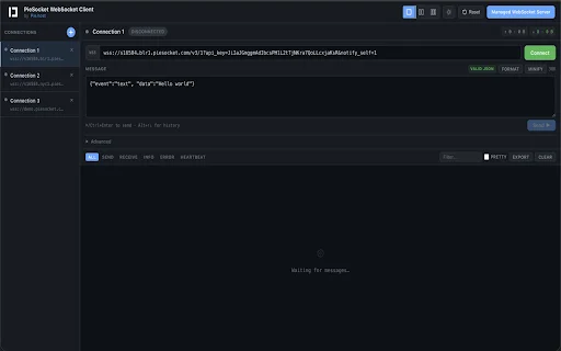 PieSocket: Teste WebSocket e SocketIO Online – Baixe Agora - Screenshot 1