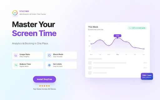 StayFree: Bloqueador de Sites e Produtividade – Baixe Agora - Screenshot 1