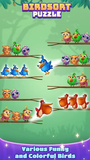 Bird Sort: Color Puzzle Master – Baixe o Jogo de Quebra-Cabeça - Screenshot 3