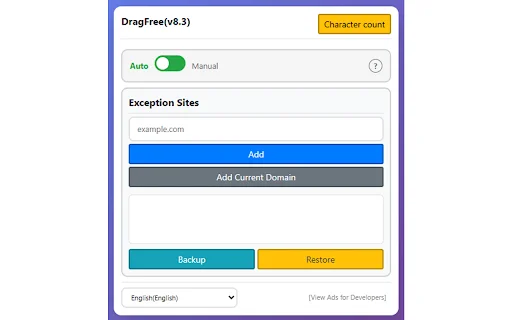 DragFree: Desbloqueie o Botão Direito e Arraste no Navegador - Screenshot 2