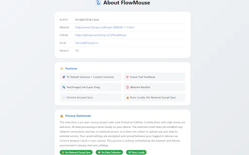 FlowMouse: Gestos de Mouse Eficientes e Privacidade no Chrome - Screenshot 4