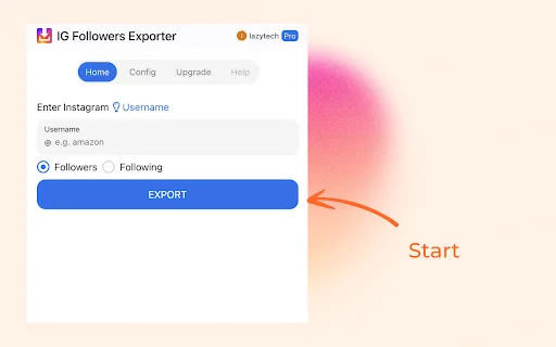 IG Followers Exporter: Exporte seguidores do Instagram para Excel - Screenshot 1