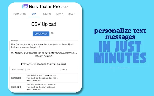 Bulk Texter Pro: Envio de SMS em Massa e Personalizado - Screenshot 1