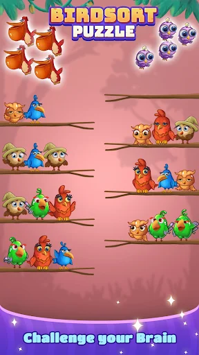 Bird Sort: Color Puzzle Master – Baixe o Jogo de Quebra-Cabeça - Screenshot 8