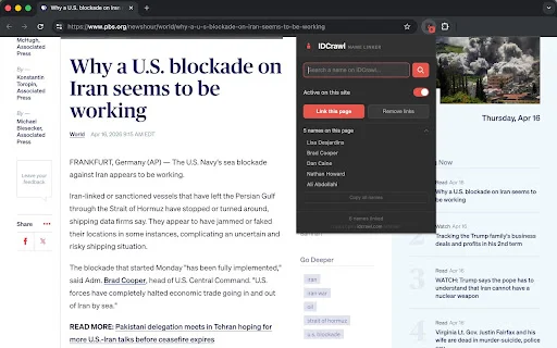 IDCrawl Name Linker: Descubra perfis e identifique nomes na web - Screenshot 1