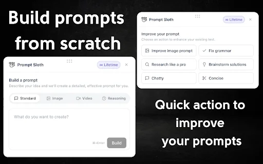 PromptSloth: Melhore Prompts para ChatGPT e Claude com 1 Clique - Screenshot 4