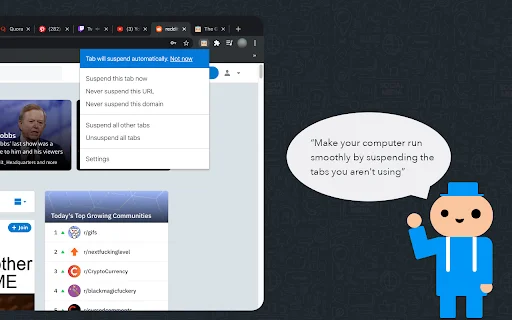 The Great Suspender Reloaded: Economize Memória RAM no Chrome - Screenshot 1