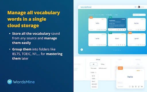 WordsMine: Expanda seu Vocabulário e Aprenda Idiomas Facilmente - Screenshot 5
