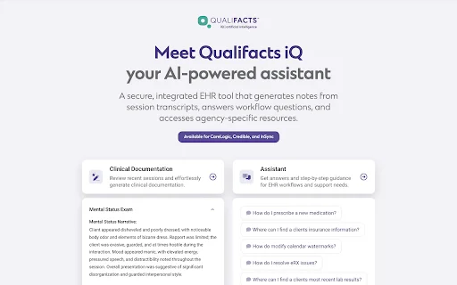 Qualifacts iQ: Otimize sua Documentação Clínica com IA - Screenshot 1