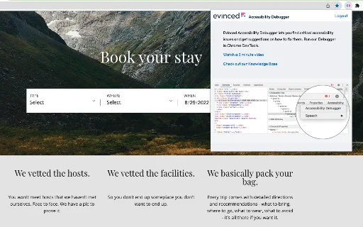 Evinced Dev Debugger: Otimize a Acessibilidade Web Agora - Screenshot 1