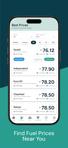 Baixar Gas PH: Encontre os Preços de Combustível Mais Baratos nas Filipinas - Screenshot 3