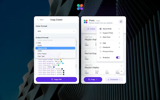 Peek: Extrator de Tokens de Design e Ativos – Download Grátis - Screenshot 5